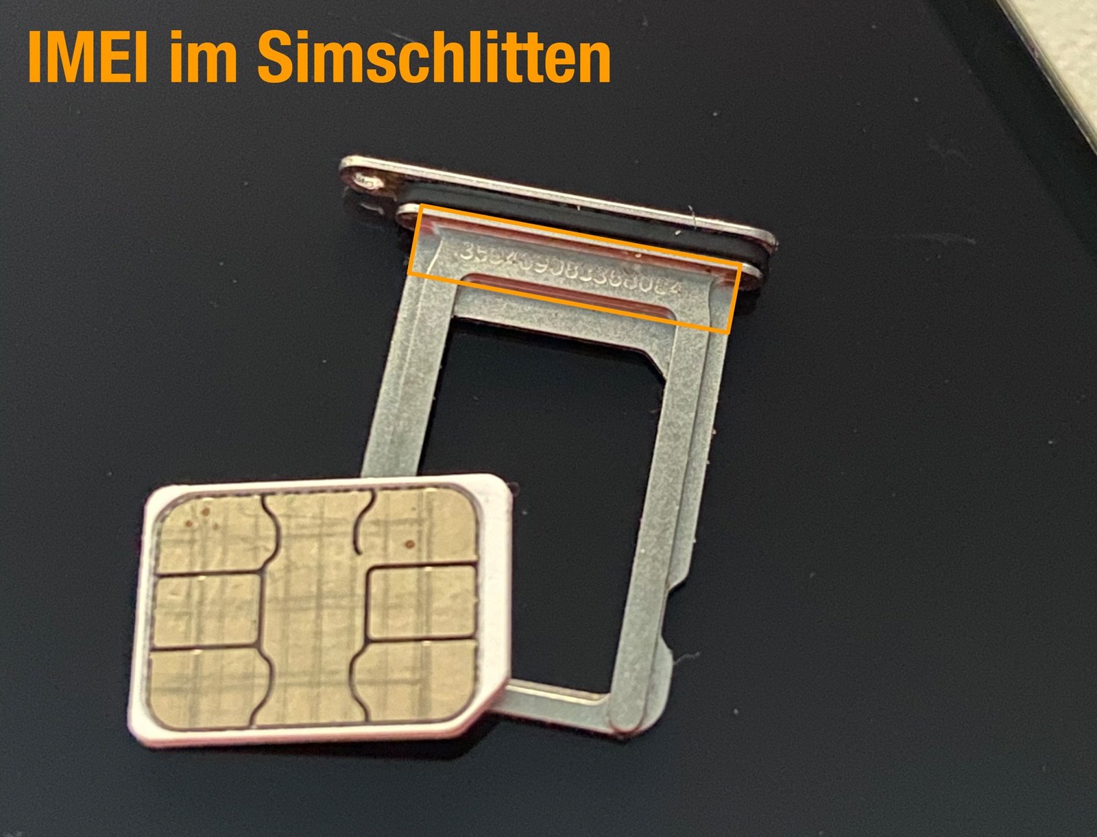 iPhone IMEI im SIM-Schlitten